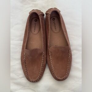 Sperry Women’s 7.5M Leather Driving Loafers Brown Slip On
